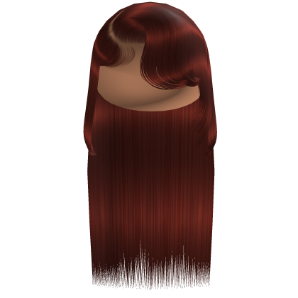 Sleek Side Swoop Bang Straight Hair (Red)