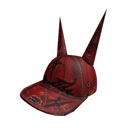 Red spiky horns cap