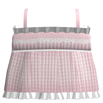 ✙ | Cute Igari Plaid Ruffle Summer Dress in Pink
