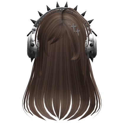 Punk Straight Hair W/ Headphones Brown