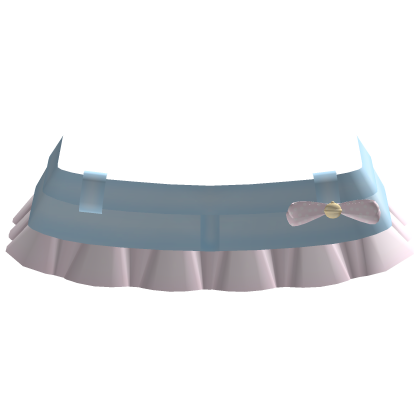 ♡‿ cute ruffled denim blue maid skirt w/ bow