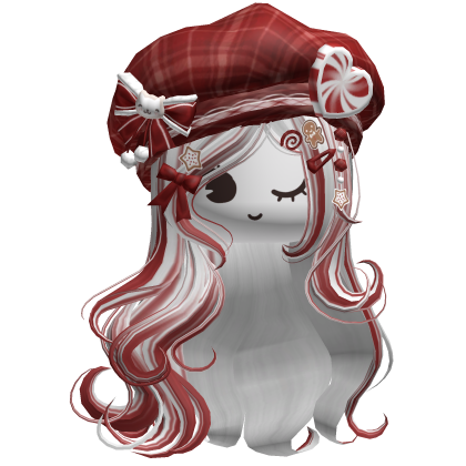 ♡ Christmas Swirls w/ Beret (White & Red)