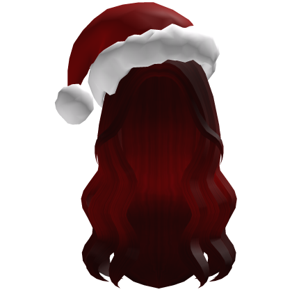 Wavy Red Hair w/ Christman Santa Hat thumbnail