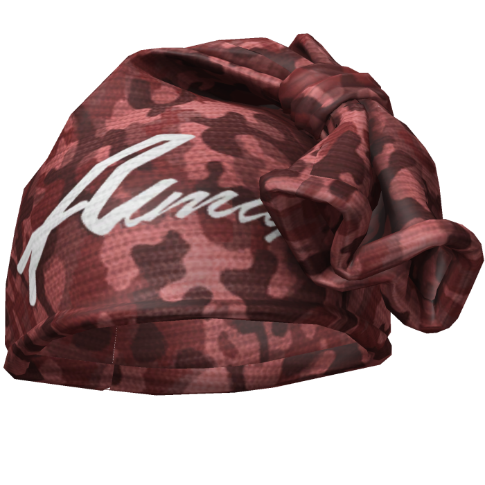 Red Camouflage & White Knotted Wrap Cap Beanie