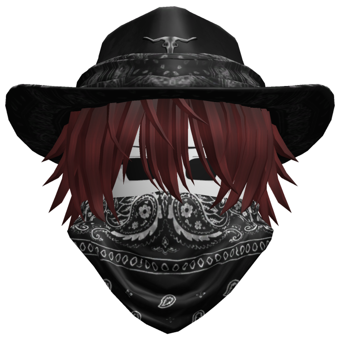 Black Cowboy Hat with Mask + Neck Scarf