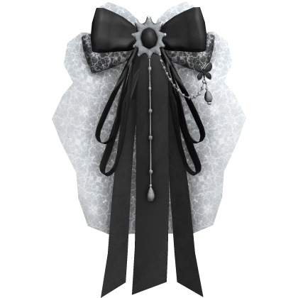 Black Lace Bow Hair Clip