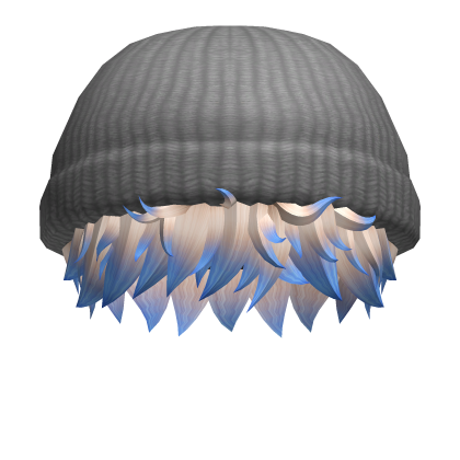 Blue Blonde Messy Boy Hair / Gray Beanie Roblox item