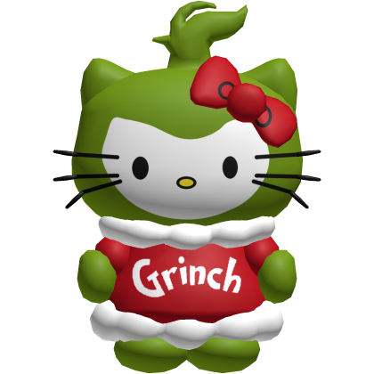 Cute Christmas Grinch Kitty ♡ Xmas Bow Plush 