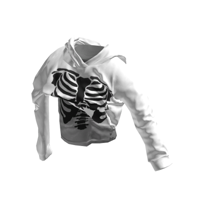 💜 Street Skeleton Layered Hoodie _White thumbnail