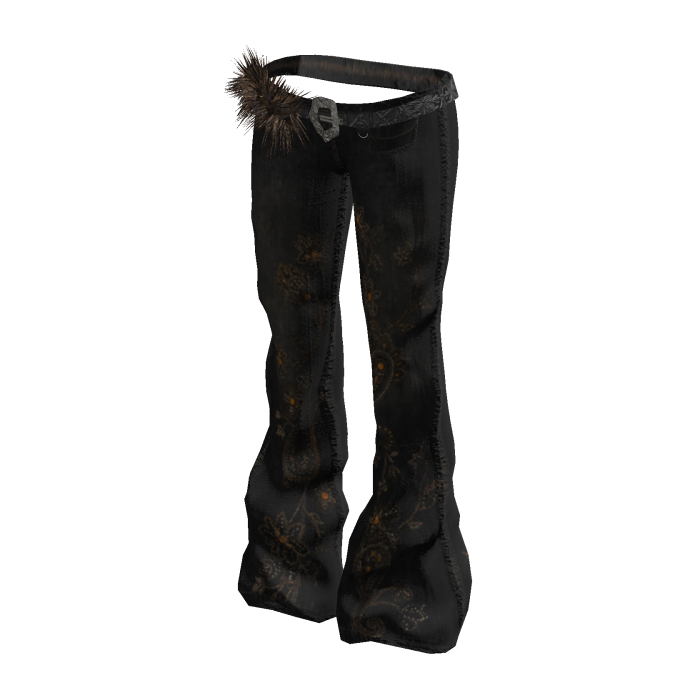Y2K Flared Jeans w/ Fur Belt (Brown Denim)