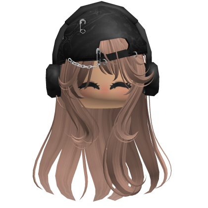 Messy Y2K Girl Anime Hair w/ a Cap (Milktea) thumbnail
