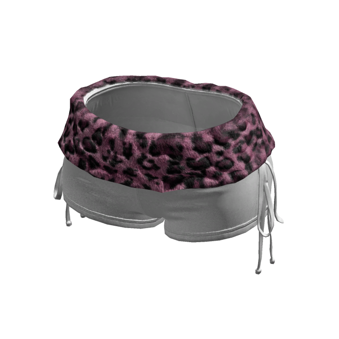 White/Pink Y2K Leopard Trim Mini Shorts
