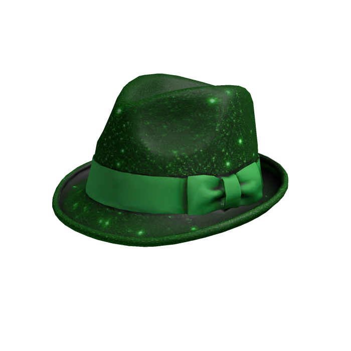 Glittering Green Satin-Banded Fedora