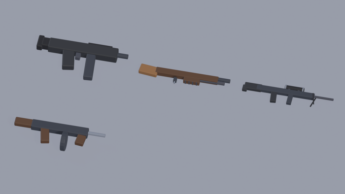 Low Poly Gun Pack Guns Rifles Pistols Sci-Fi preview 10