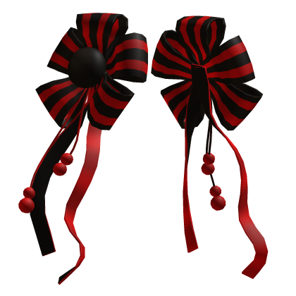 Cute Hair Bows Ribbons Halloween Red Black Roblox item