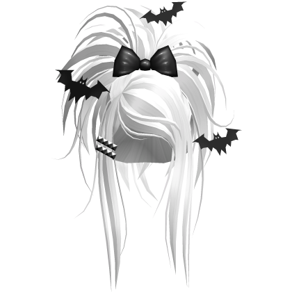 Gothic Bat Spiky Updo W/ Bow In White Roblox item