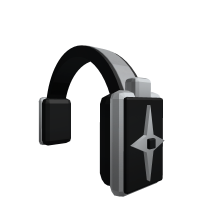 Y2K Chrome Star Headphones — Black & Silver