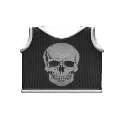 Y2K Grunge Skull Vest white and black | Roblox Item - Rolimon's