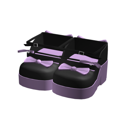 Purple n Black Kawaii Doll Platforms w Bows