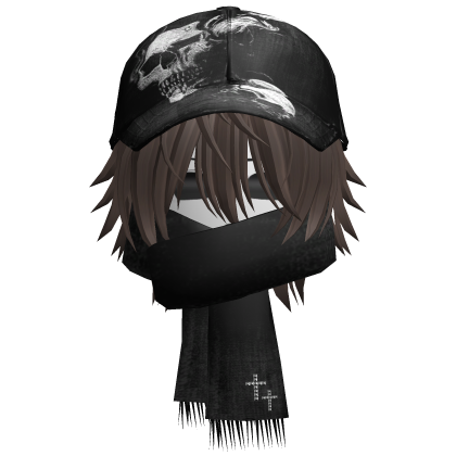 moe boy with emo skull hat + scarf