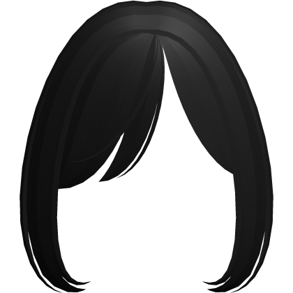 kawaii emo anime side bangs in black