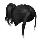 Half-up Black Pigtails with White Ombre