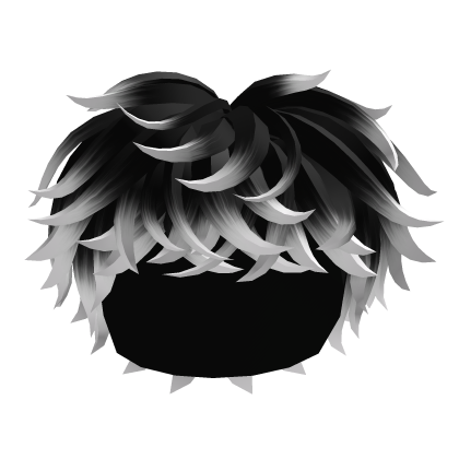 Fluffy Black to White Messy Hair Roblox item