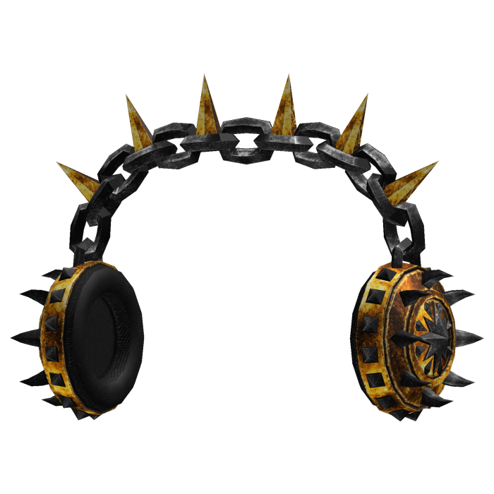 Gold and Black Spikey Headphones