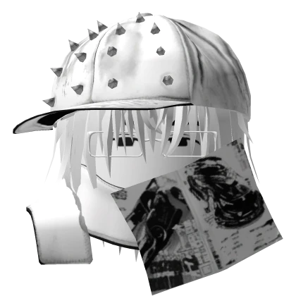 white scarf of gothic hair spikes Vkei Roblox item thumbnail