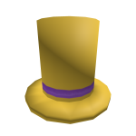 Purple Banded Tall Top Hat of Solid Gold