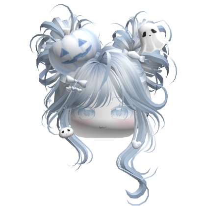 Halloween Pumpkin Buns w/ Bows (Sky Blue) Roblox item