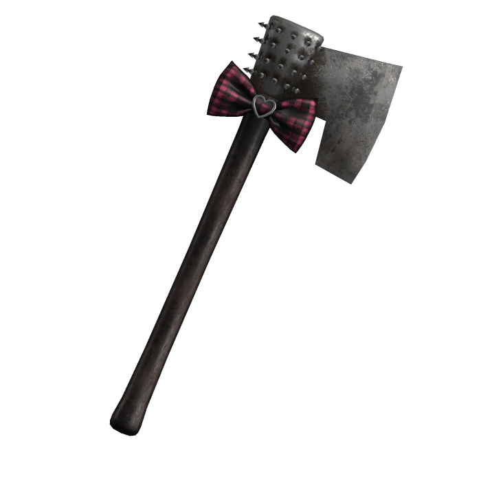 cute scary rusty halloween axe in pink