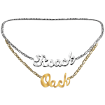 Ouch Y2K Stacked Necklace Silver and Gold by Coach