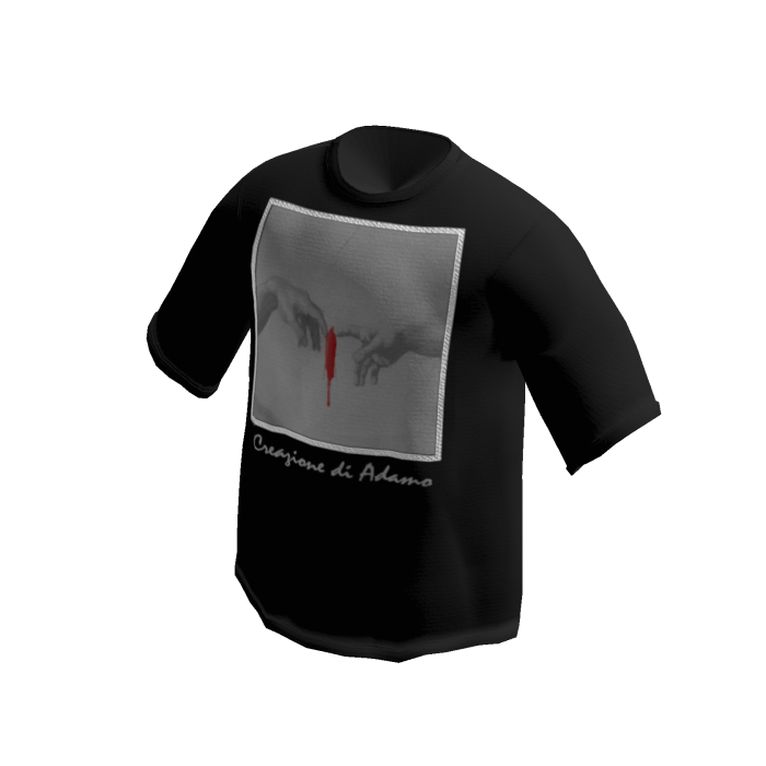 Black T-shirt Creation of Adam