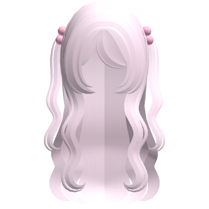 ♡ pretty girl wavy moe long hair in light pink Roblox item