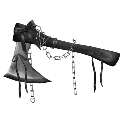 Goth Ribbon Chained Axe In Black R