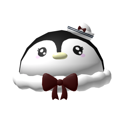 Fluffy Cute penguin hat Roblox item