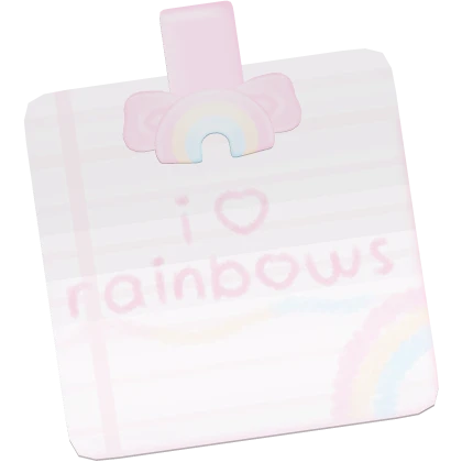 . ‿ ♡ adorable i heart rainbows sticky note Roblox item thumbnail