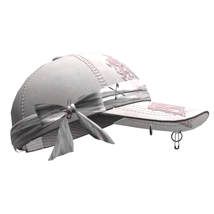 Y2k Tilted Bandana Cap White&Pink