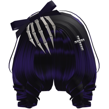 Claw Bow Kawaii Curls in purple Roblox item