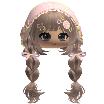 Milktea Igari Braids W/ Pink V2 Bonnet (Face)