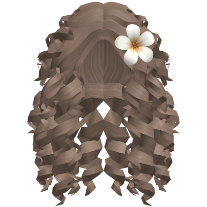 Tropical Curly Hair with Flower (Milktea Brown) Roblox item