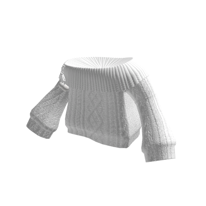 🍀Oversized Off Shoulder Knitted Sweater (White)