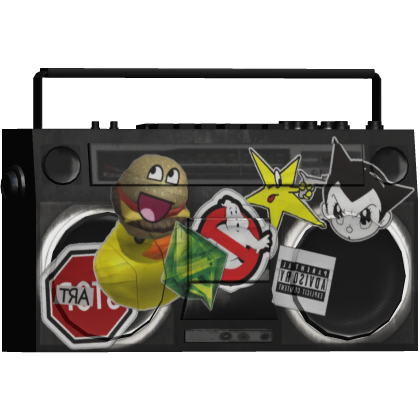 black stickerbomb boombox shoulder (R)
