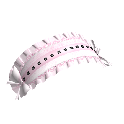 adorable gothic studded lace headdress pink Roblox item