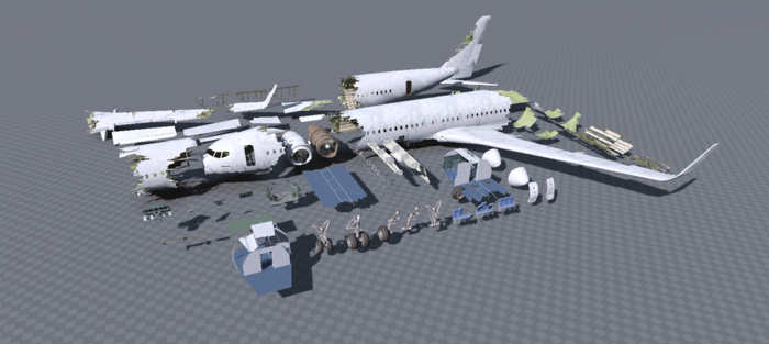 Realistic Plane Crash Scene preview 2