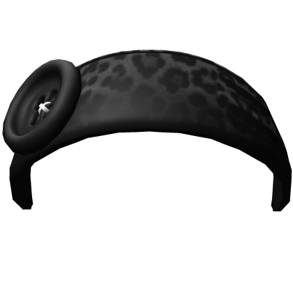 2000s Black Gyaru Cheetah Button Headband Roblox item