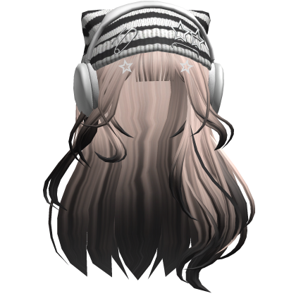 Grunge Soft Hair w/ Cat Beanie Headphones(Ombre) Roblox item