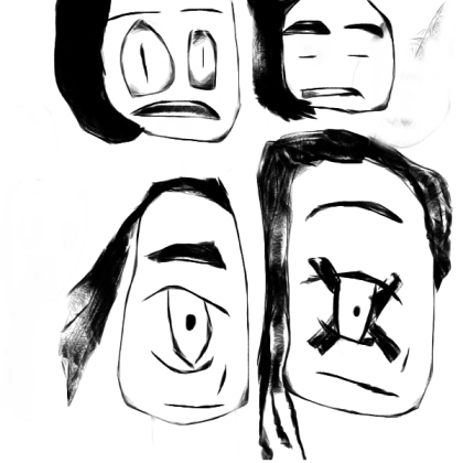 Manga Facial and Head sketches (put on posters) Roblox decal