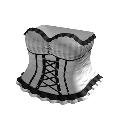 Gothic Emo White & Black Pinstripe Clown Dress